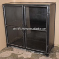 Industrial Vintage Metal Cabinet Glass Cabinet